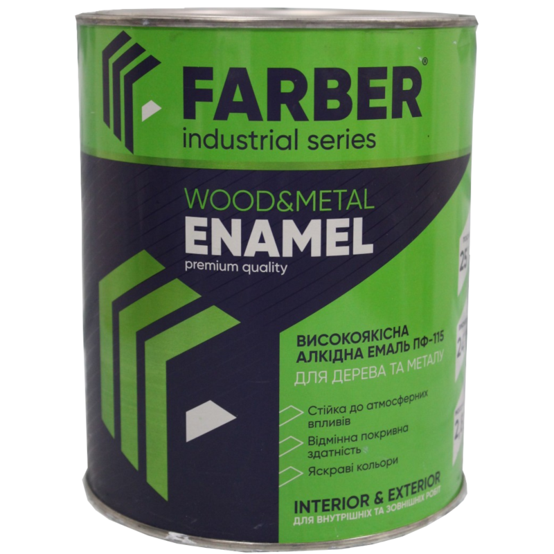 Емаль алкідна FARBER ПФ-115, глянець червоно-коричневий, 2,8кг